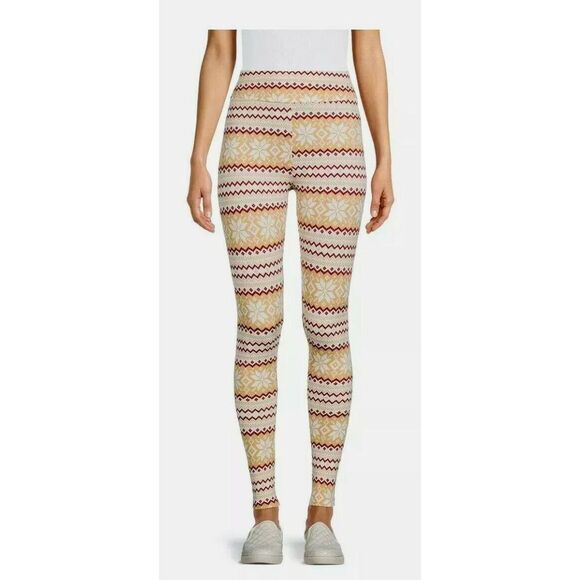 Time and True High Rise Fitted Leggings Size L (12-14) NWT Fairisle - Picture 1 of 5